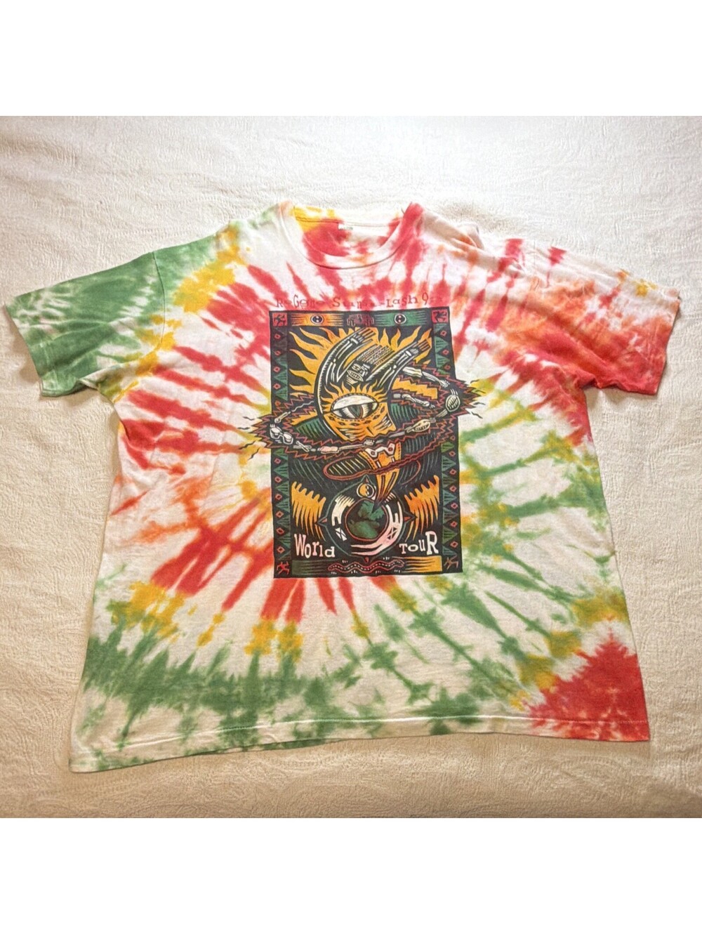 Grateful Dead Reggae Sunsplash 92 RatDog World Tour Tie-Dye T-Shirt XXXL